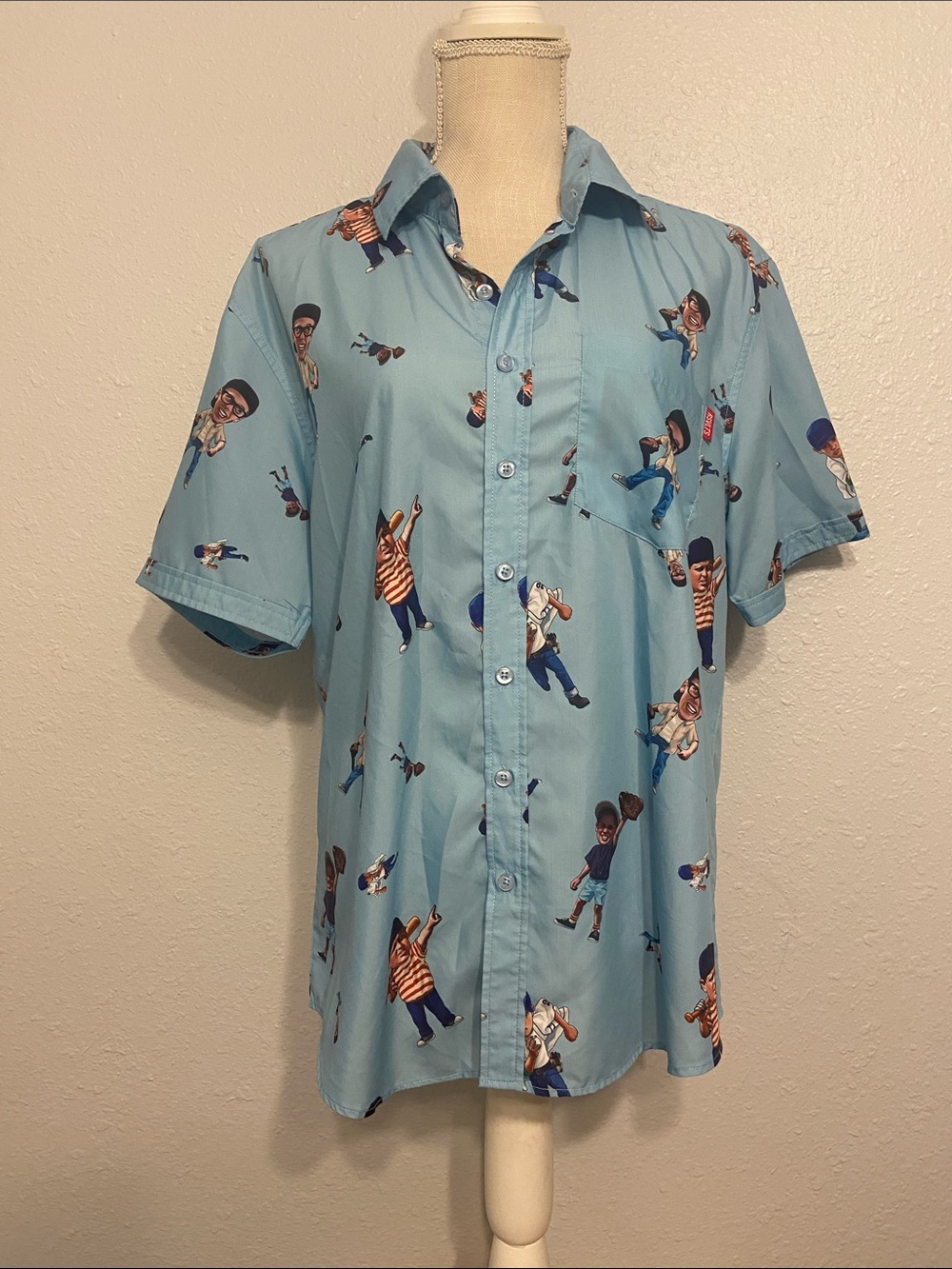 RSVLTS x The Sandlot Button Down Graphic Print Short Sleeve Top Size Medium